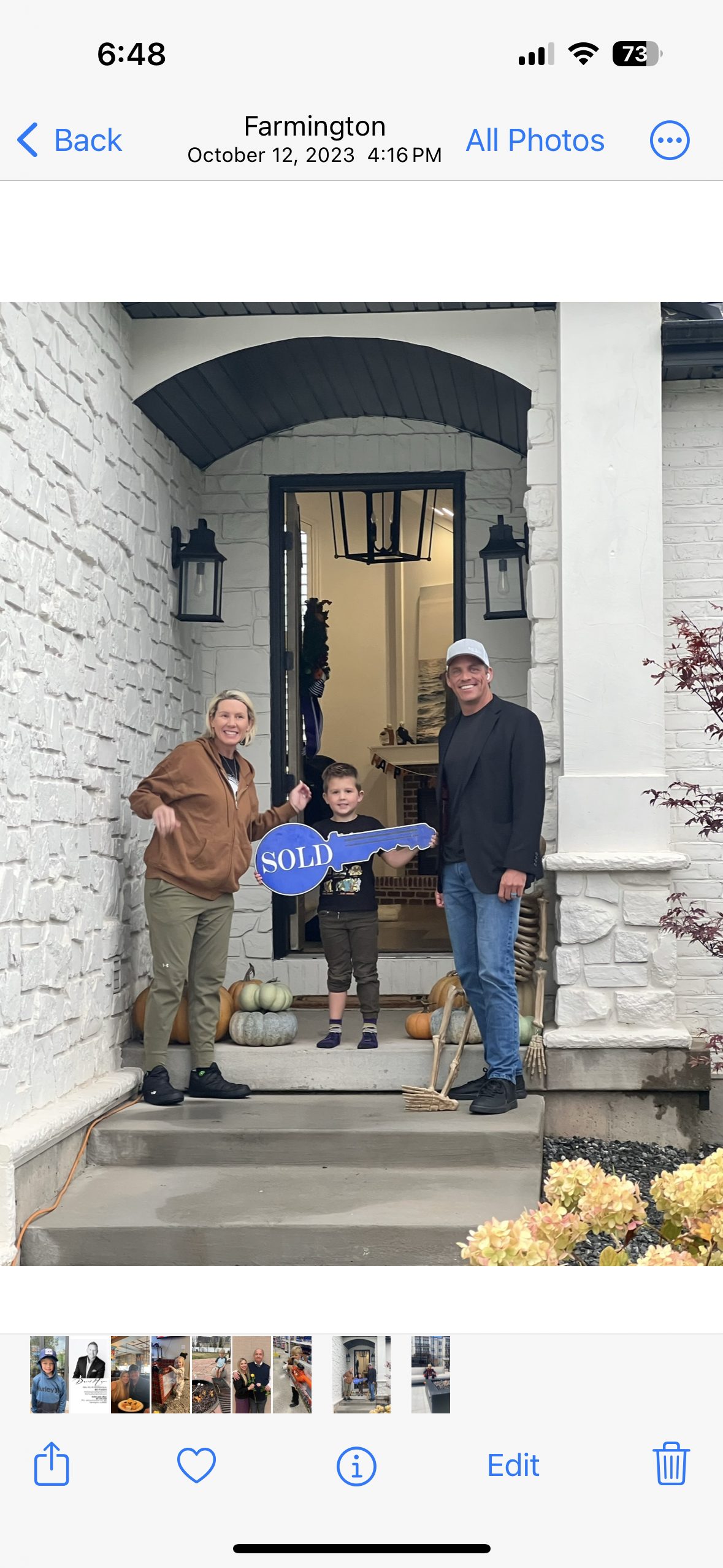 Farmington SOLD — family at their new front door 🏡